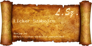 Licker Szabolcs névjegykártya