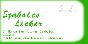 szabolcs licker business card